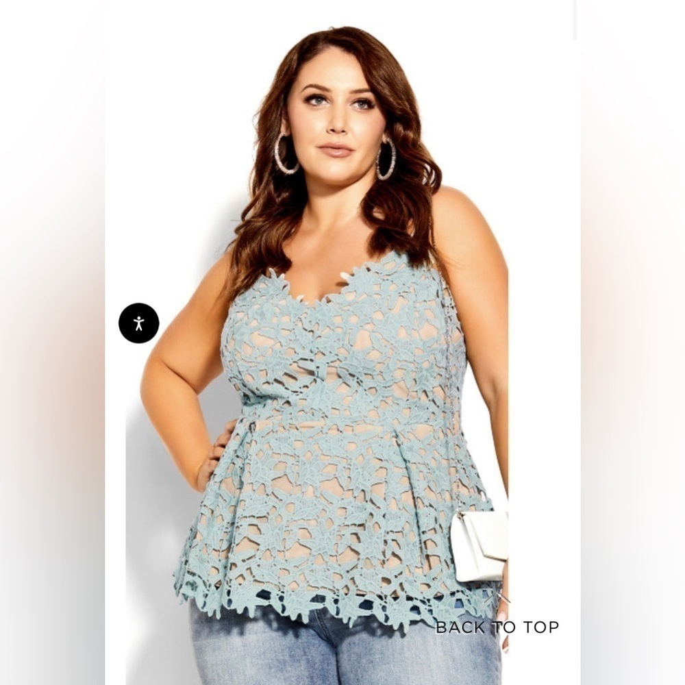 CITY CHIC TOP SO FANCY SEAFOAM TOP NEW NO TAGS SIZE 18 - Picture 4 of 9